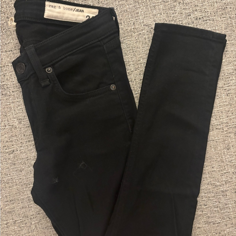 Rag & Bone Mid Rise Black Skinny Jeans